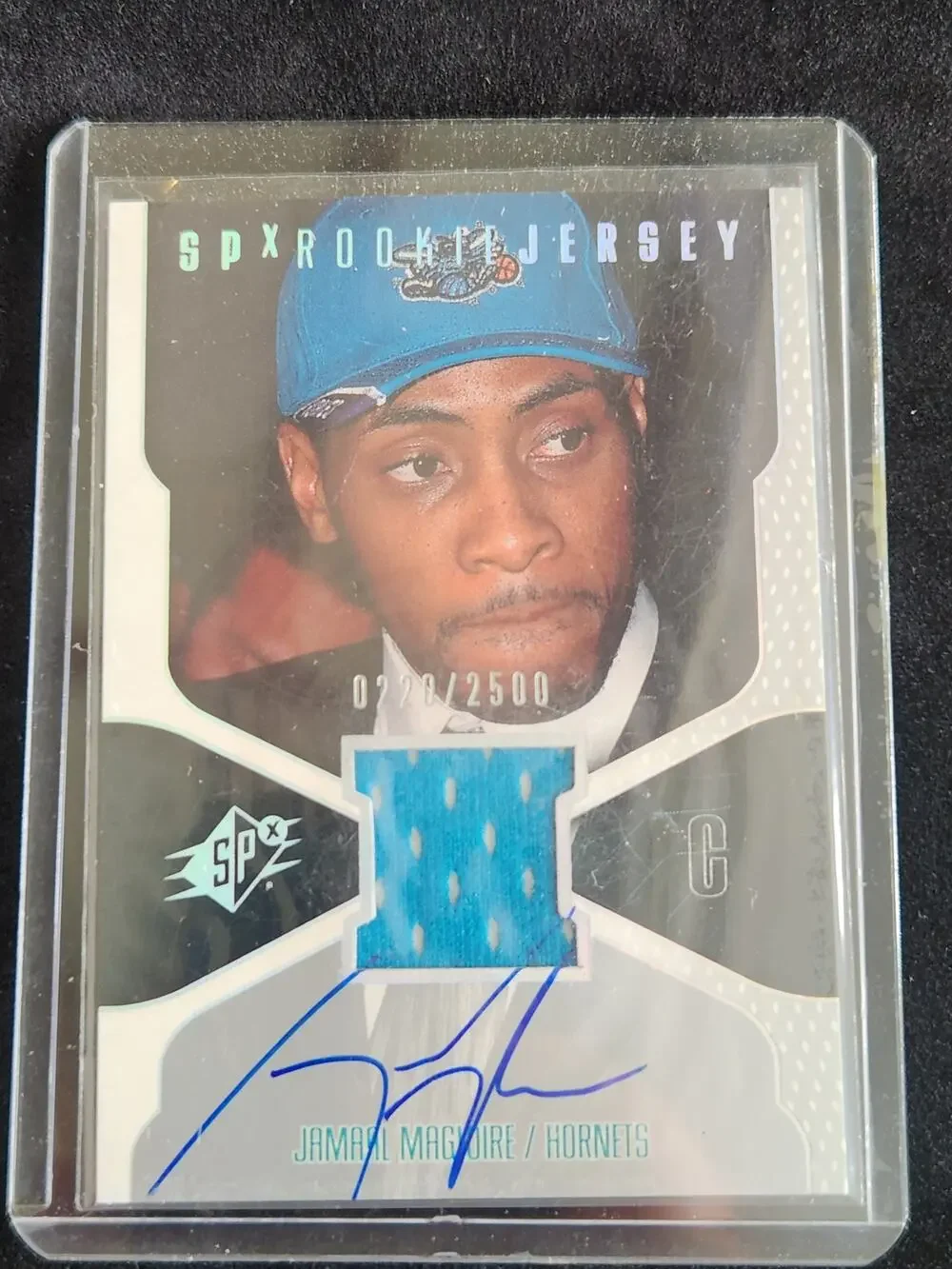 Jamaal Magloire 2000-01 SPx Rookie Jersey Autograph #115 Hornets RC